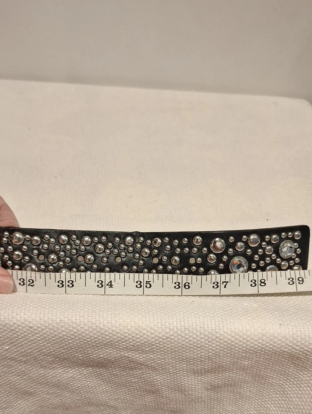 Black Studded Leather Lined Women’s Belt